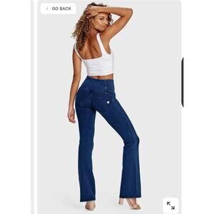 Freddy WR.UP Push Up Jeans Size 4 Dark Wash High Rise Flare Sculpting Pants Chic